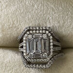 Engaged ring Bridal set 3 size 7